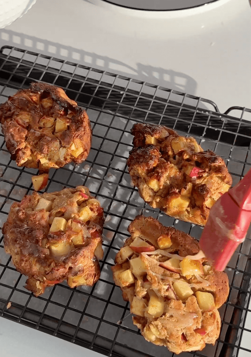 Salted Caramel Protein Apple Fritters