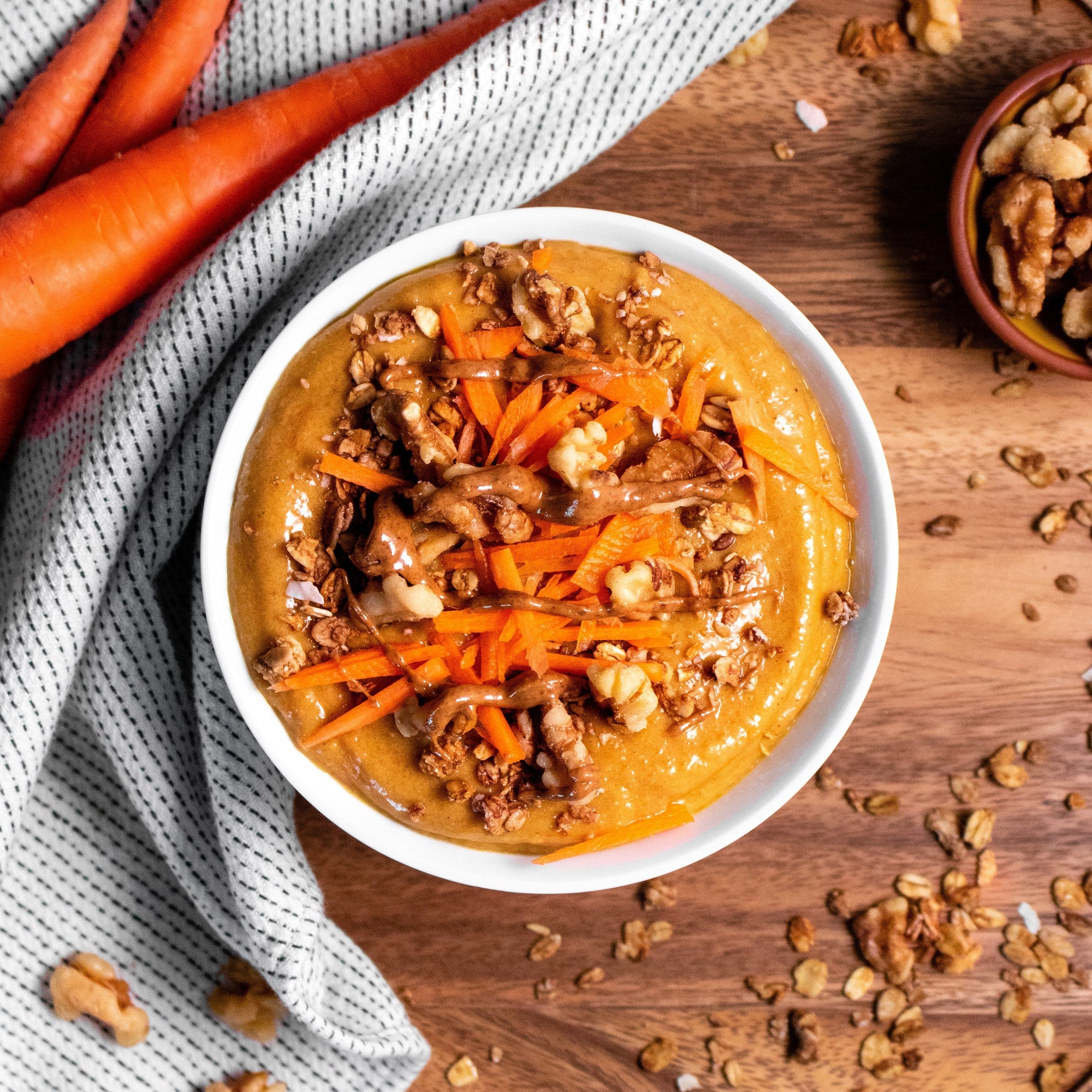 Salted Caramel, Carrot & Nut Smoothie Bowl - Good Protein