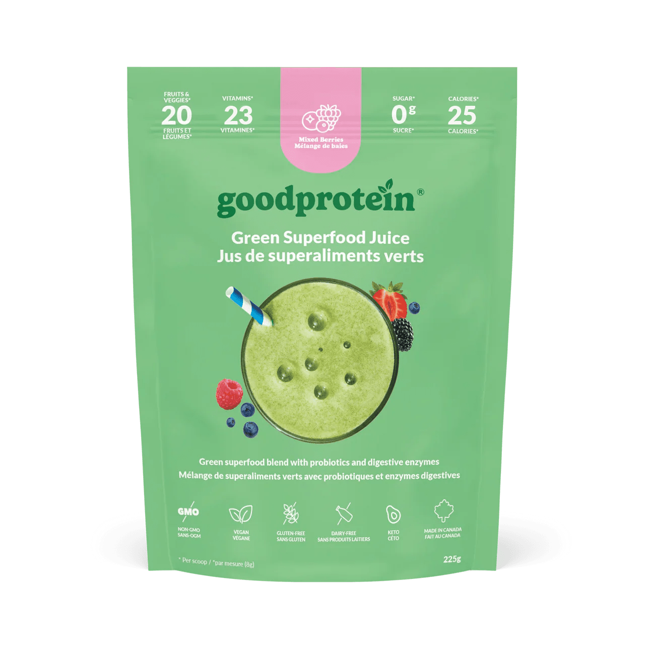 Mixed Berries - Green Superfood Juice - Good Protein