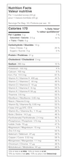 nutritional facts