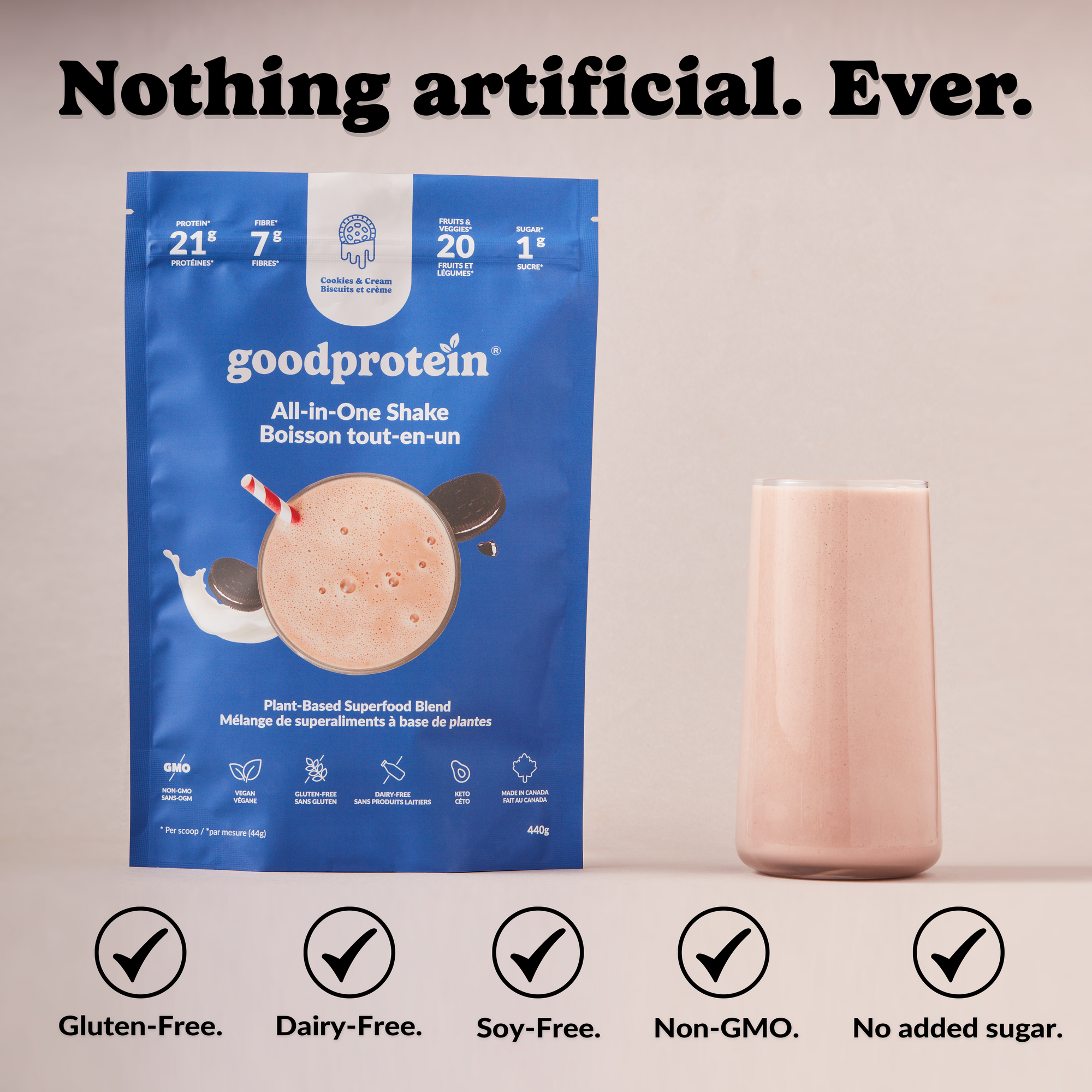 Shake de superaliments tout-en-un - Biscuits et crème