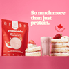 Good Protein Strawberries & Cream All-in-One Shake pouch with made in Canada stamp and key nutrition benefits icons
