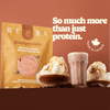 Good Protein Mocha All-in-One Shake pouch with made in Canada stamp and key nutrition benefits icons