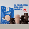 Good Protein Cookies & Cream All-in-One Shake pouch with made in Canada stamp and key nutrition benefits icons
