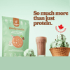 Good Protein Mint & Chocolate Chip All-in-One Shake pouch with made in Canada stamp and key nutrition benefits icons
