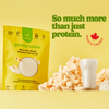 Good Protein Banana & Cream All-in-One Shake pouch with made in Canada stamp and key nutrition benefits icons