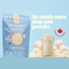 Good Protein Vanilla Milkshake All-in-One Shake pouch with made in Canada stamp and key nutrition benefits icons