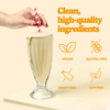 Good Protein Salted Caramel All-in-One Shake that highlights dairy-free, soy-free, gluten-free and vegan benefits.