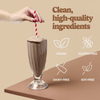 Good Protein Mocha All-in-One Shake that highlights dairy-free, soy-free, gluten-free and vegan benefits.