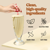 Good Protein Chai Latte All-in-One Shake that highlights dairy-free, soy-free, gluten-free and vegan benefits.