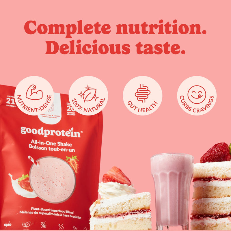 Strawberries & Cream - All - in - One Shake - Good Protein