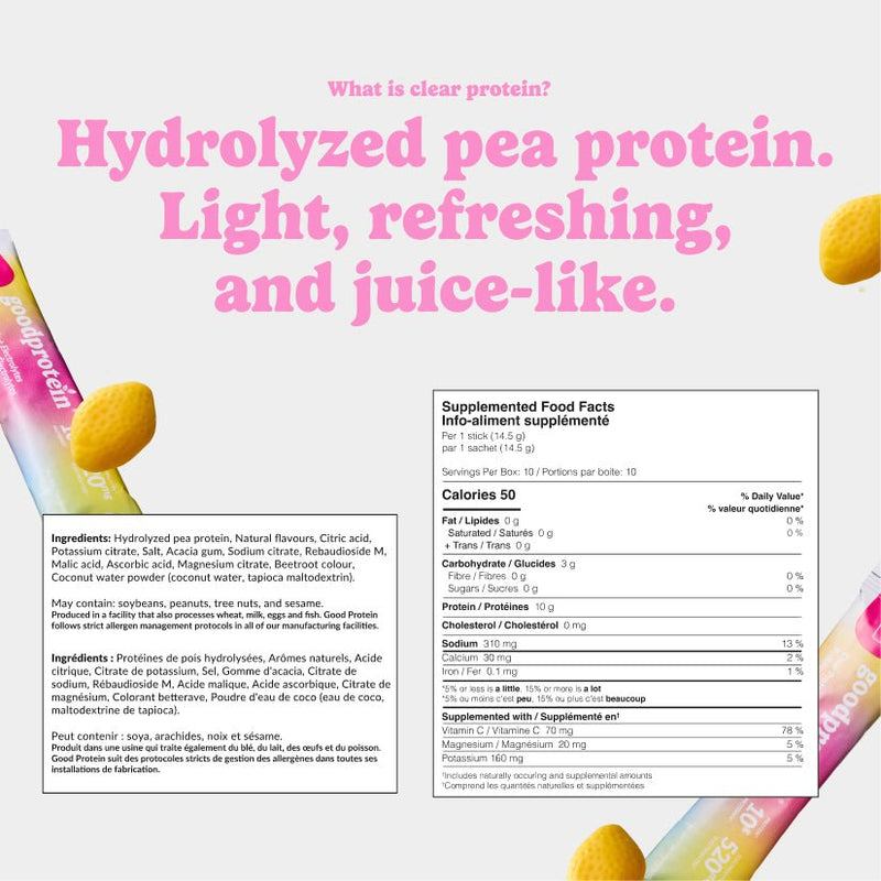 Pink Lemonade - Clear Protein + Electrolytes - Good Protein Canada
